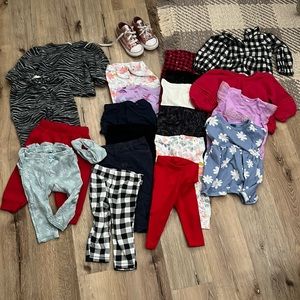 12 Month Baby Girl Clothing Bundle - 7C Glitter Converse All Star Shoes